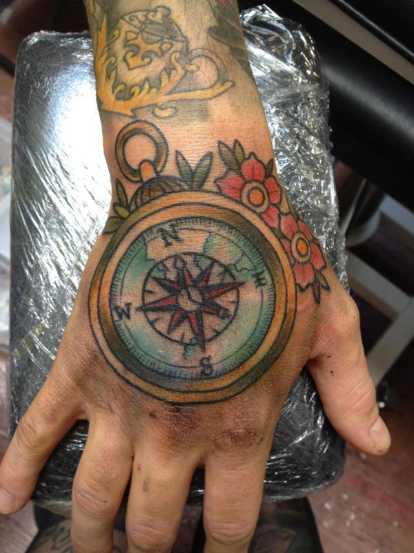  compass hand tattoos