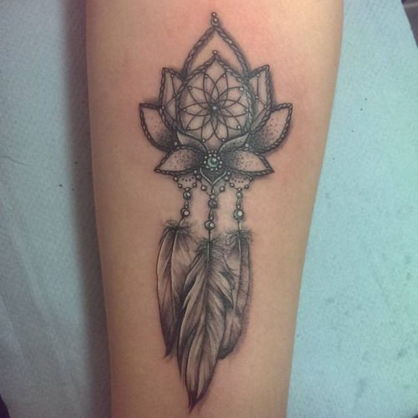  lotus dream catcher tattoo