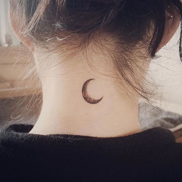 moon tattoo neck
