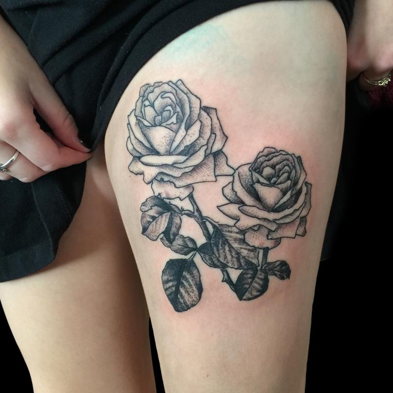  rose tattoo dotwork