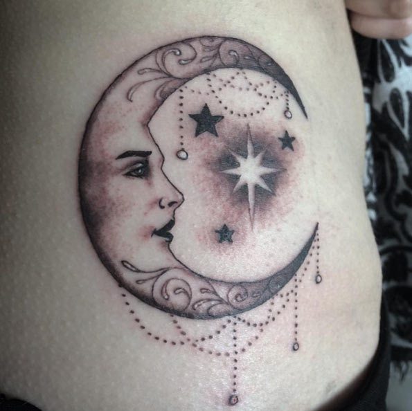 moon tattoo face