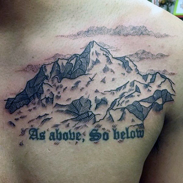  mountain tattoo chest