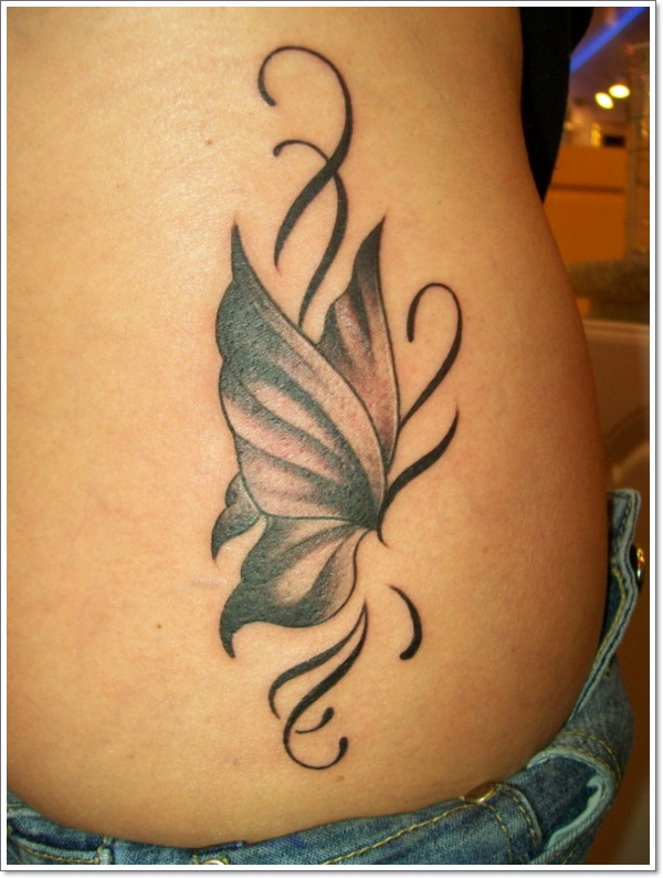  side butterfly tattoos
