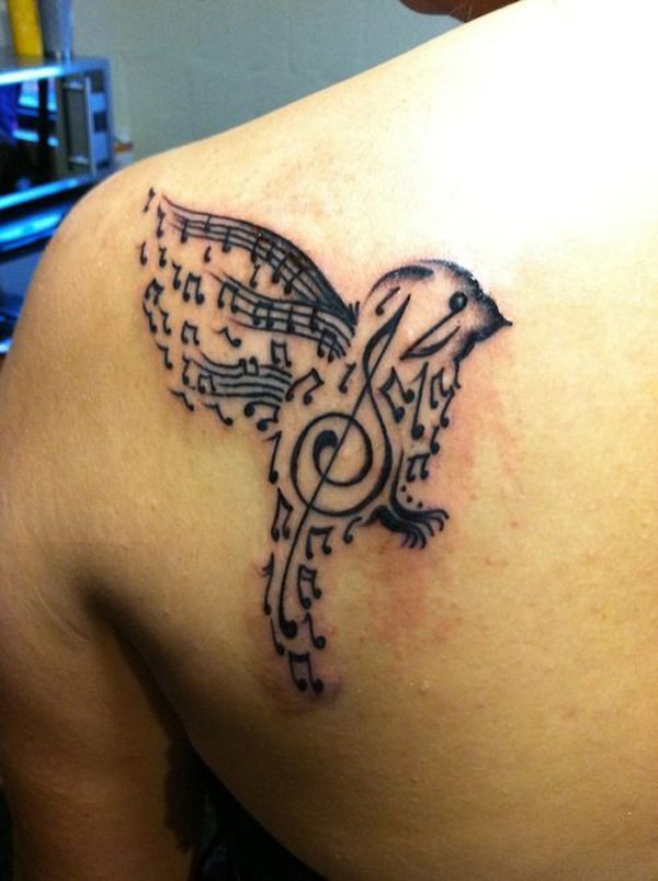  bird music tattoos