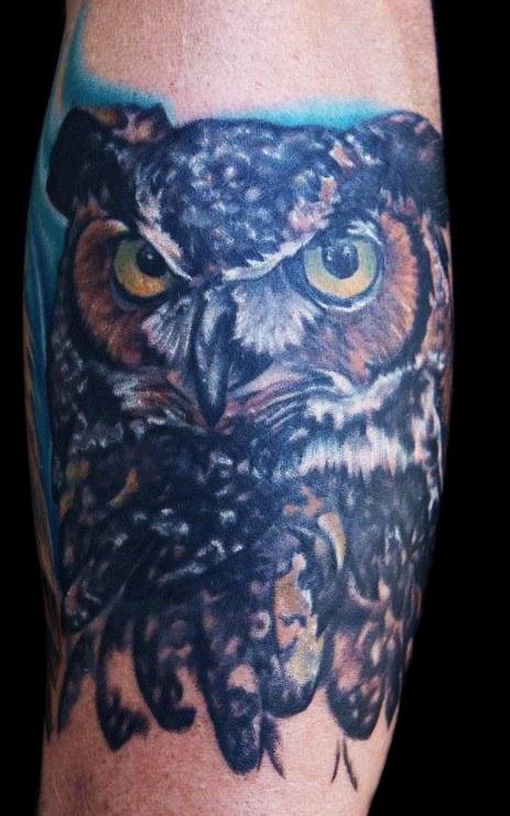 great horned owl tattoo