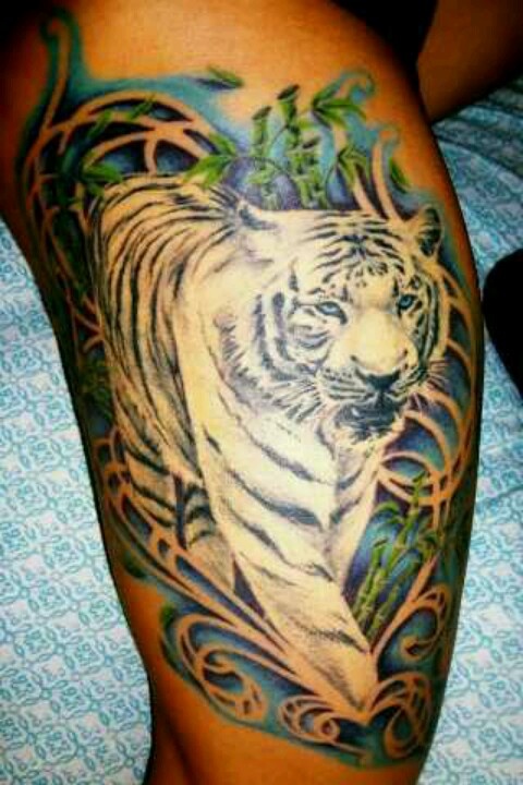 tiger leg tattoos
