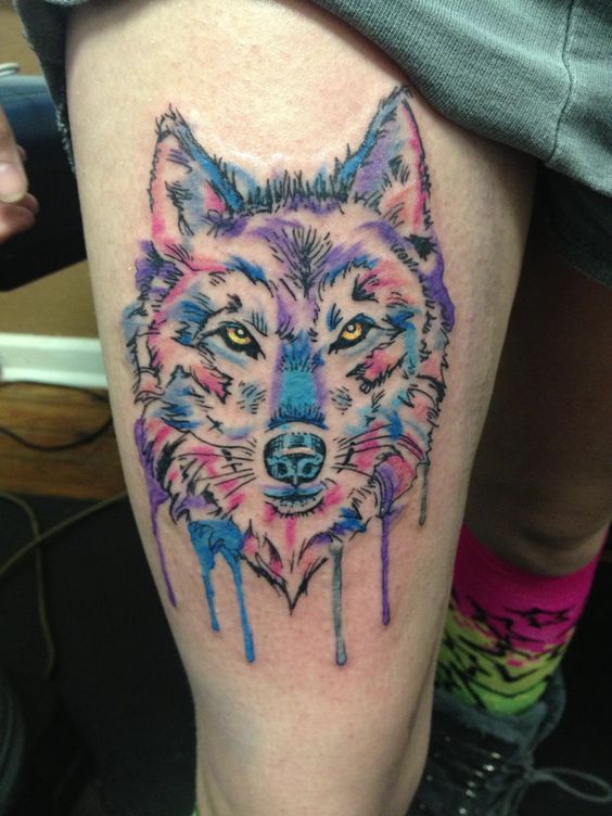  wolf tattoo color