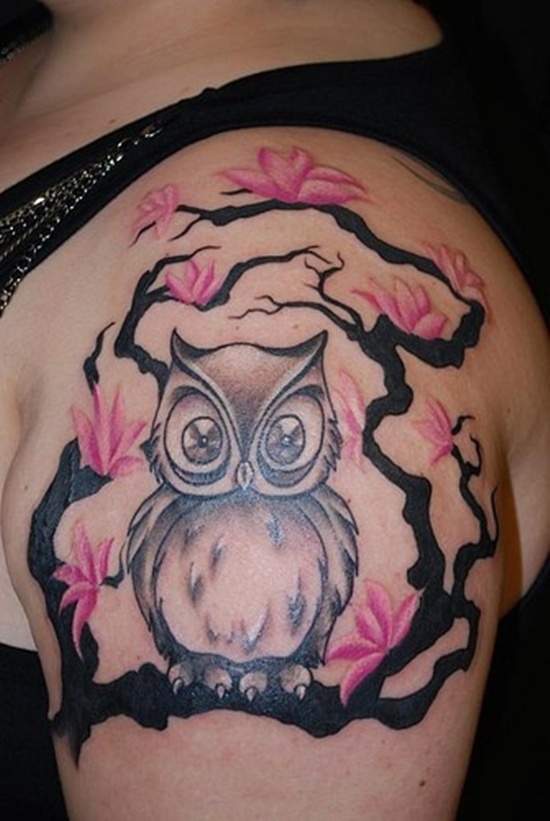 cartoon owl tattoo