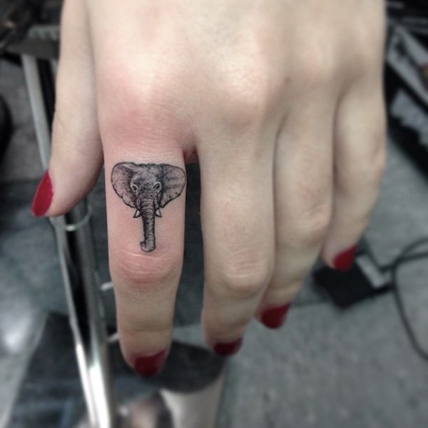 elephant finger tattoos