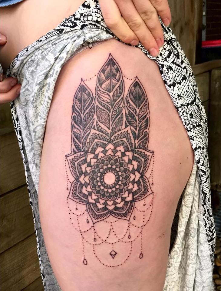  feather mandala tattoo
