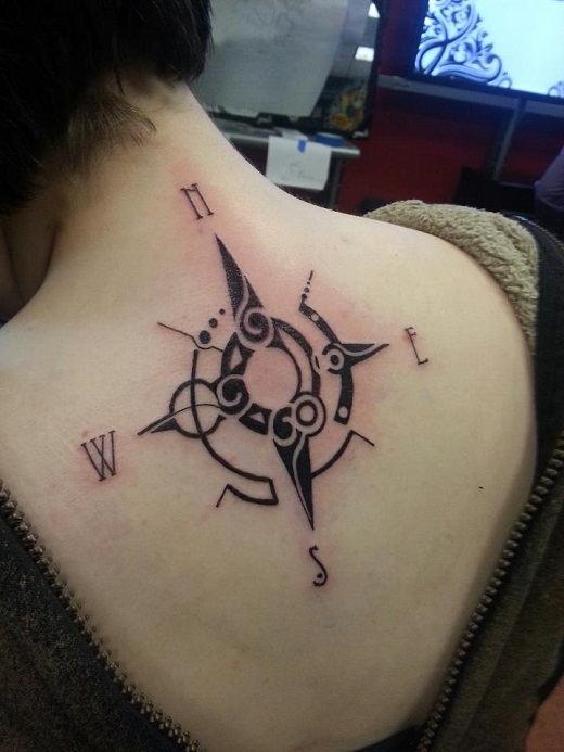  tribal compass tattoo