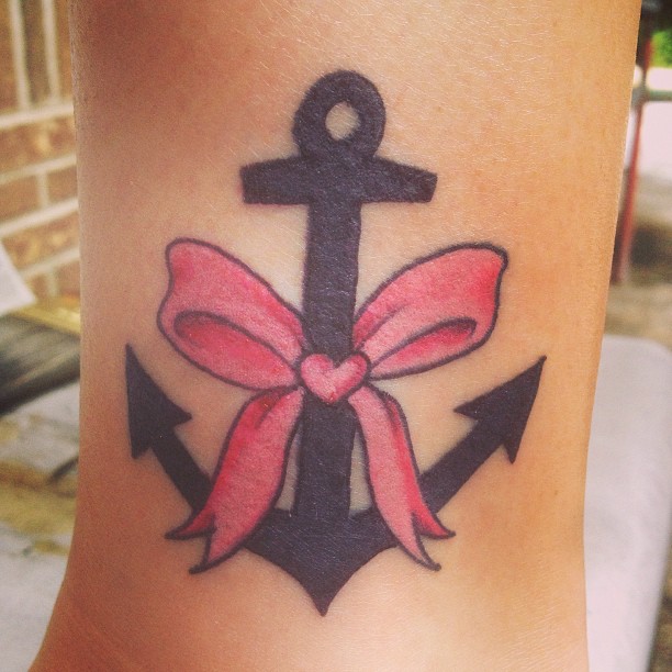  anchor tattoos with bow