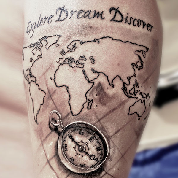 compass tattoo travel