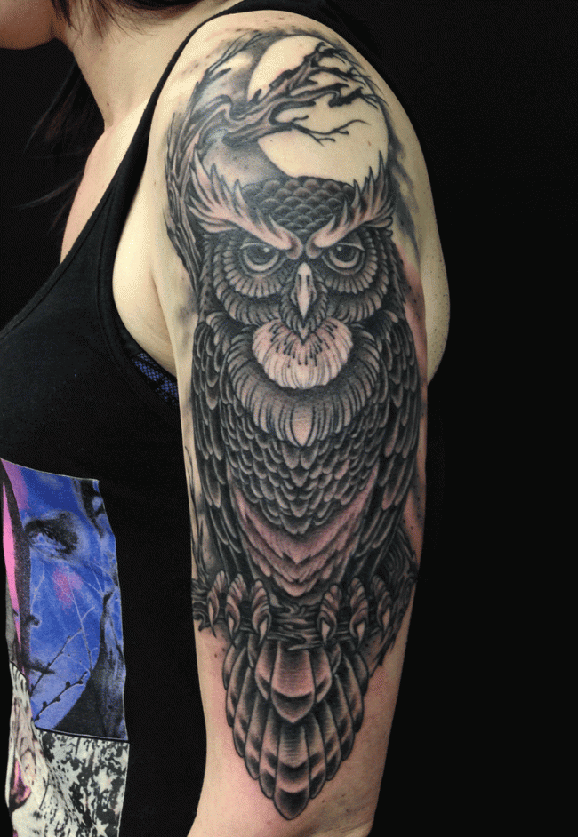  evil owl tattoo