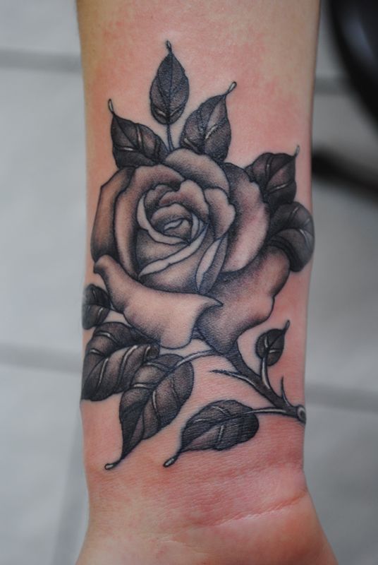 grey rose tattoo
