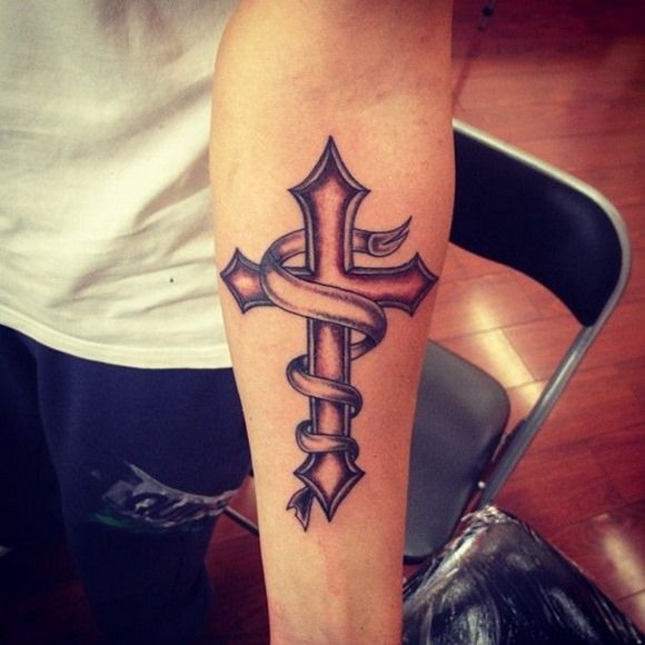  cross forearm tattoos