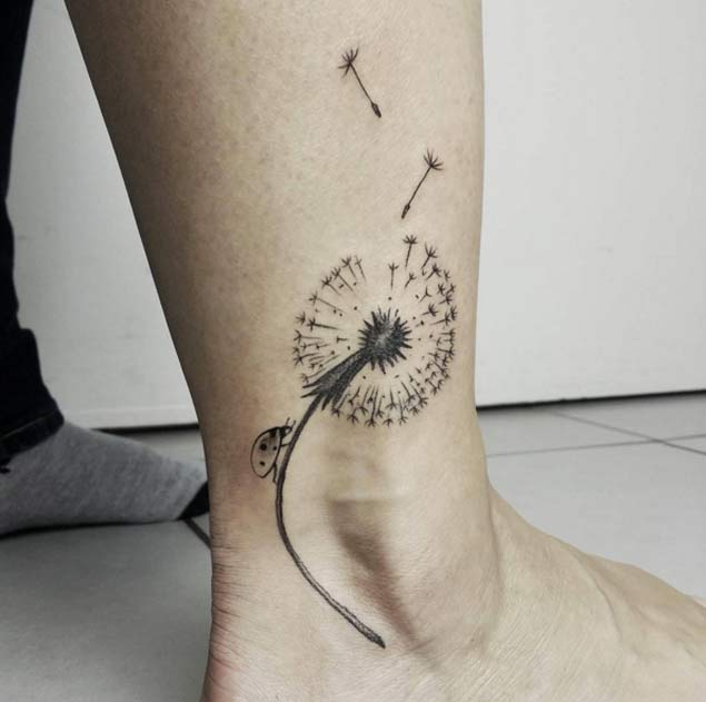  dandelion ankle tattoos