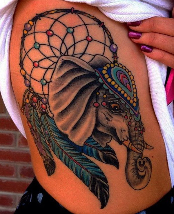 elephant dream catcher tattoo