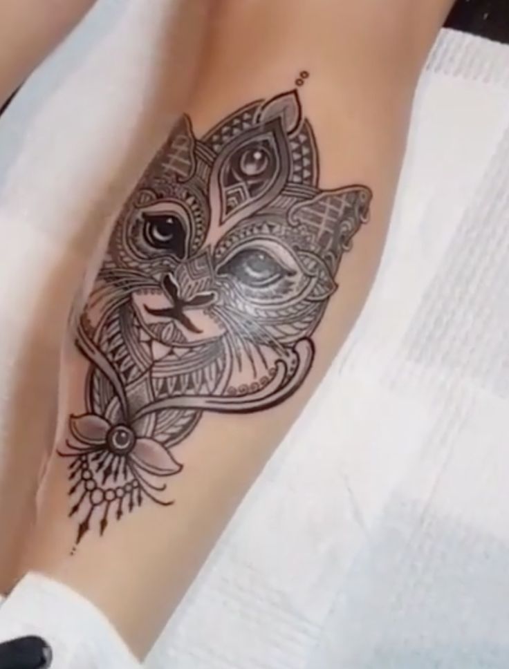 mosaic cat tattoo