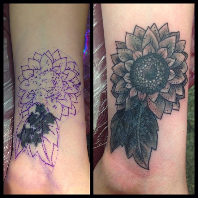  sunflower tattoo cover up