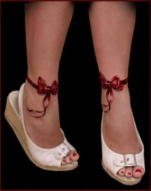 bow ankle tattoos