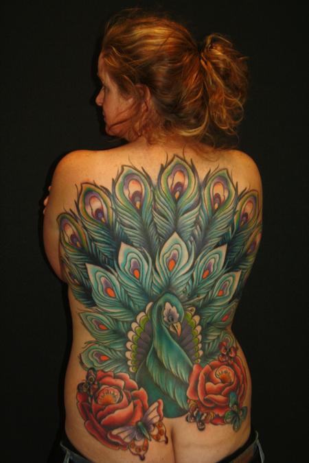  peacock back tattoos