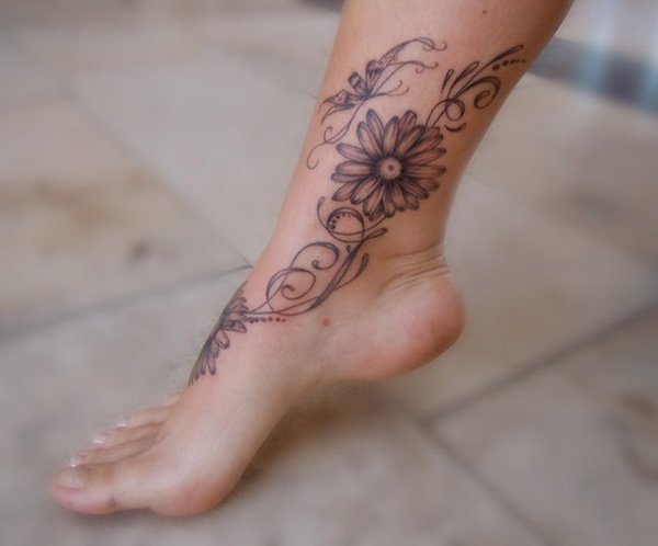 daisy ankle tattoos