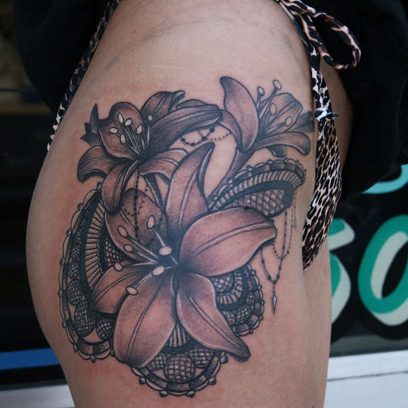 lily lace tattoo