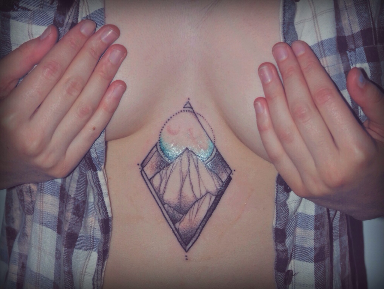  mountain sternum tattoo