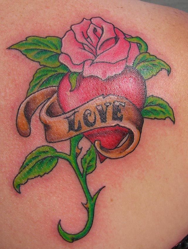  rose heart tattoos