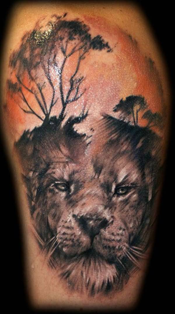  teenager lion tattoo