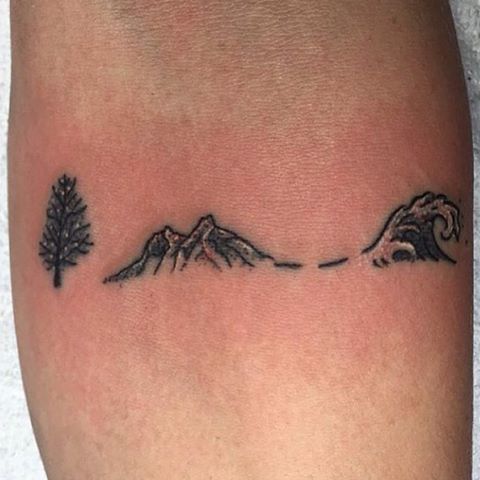 wave mountain tattoo