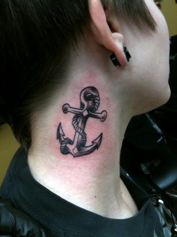  anchor tattoos neck