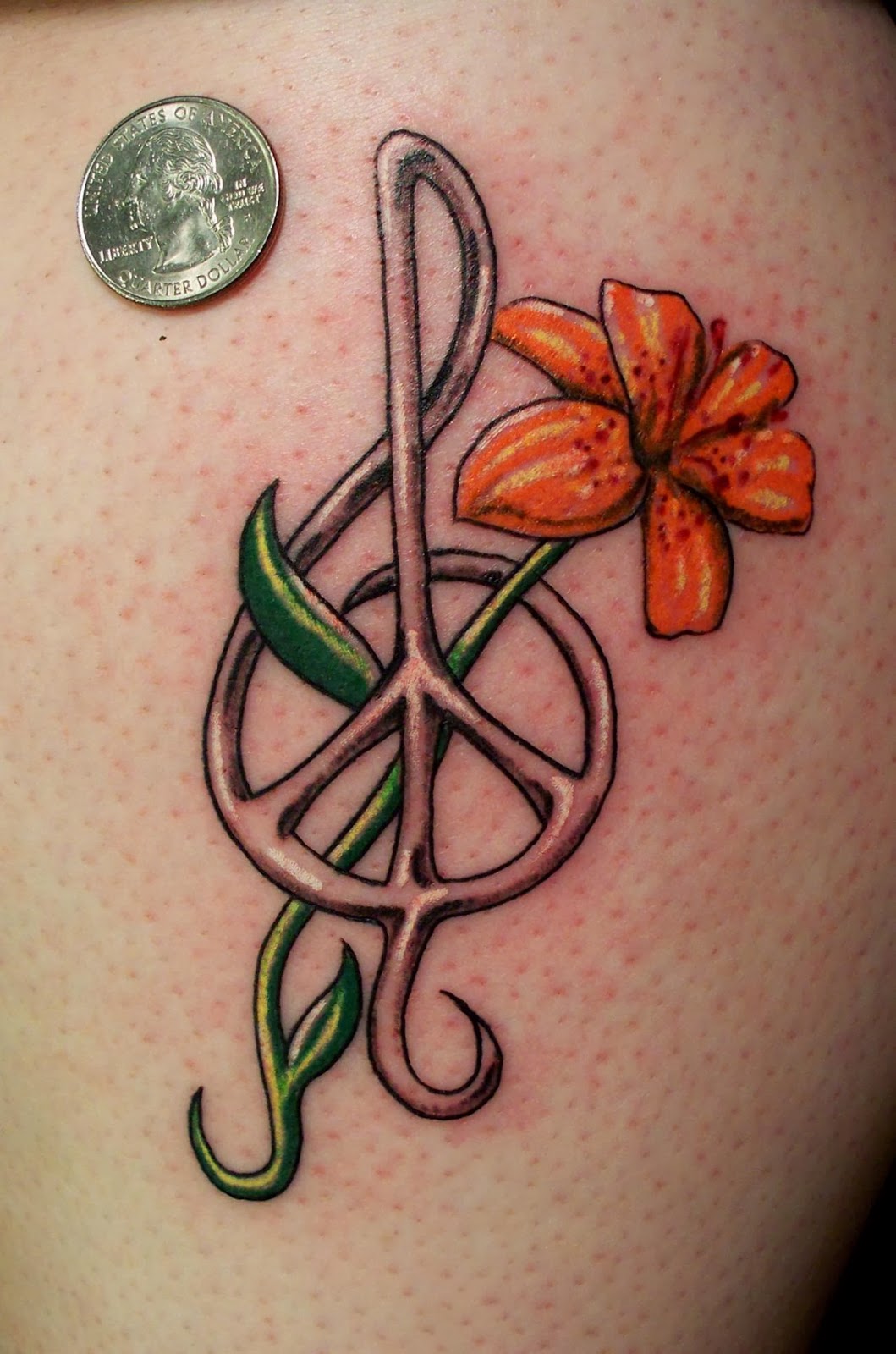 flower music tattoos