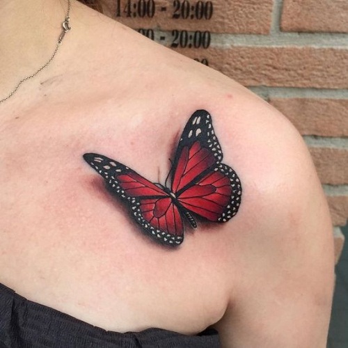  red butterfly tattoos