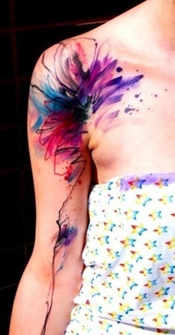 watercolor sleeve tattoos