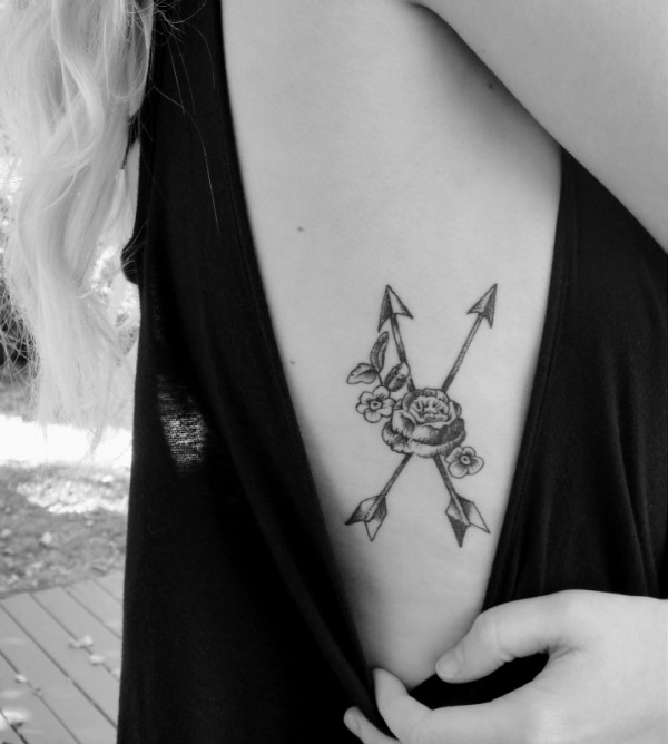  flower arrow tattoo