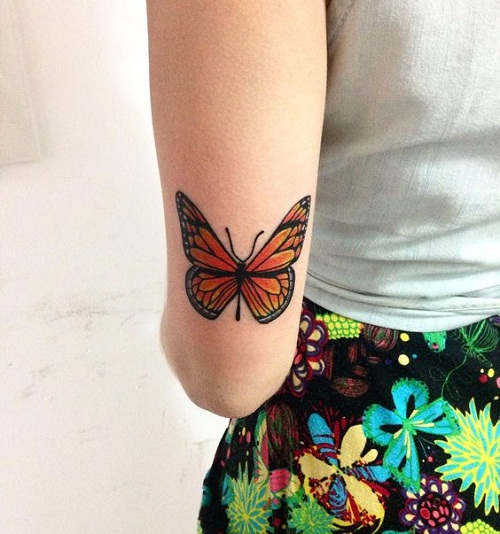 orange butterfly tattoos