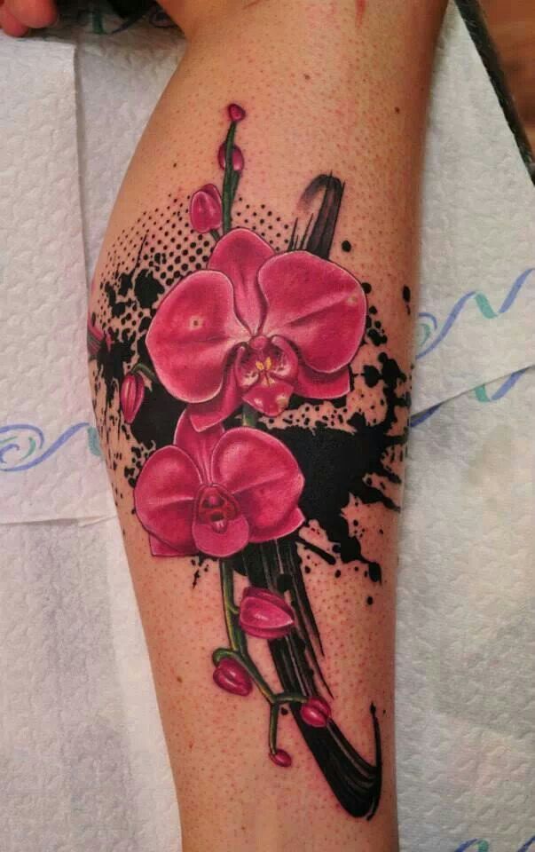 watercolor tattoos orchid