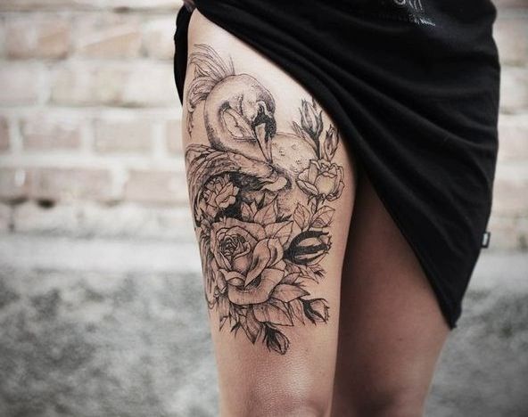 front thigh tattoos