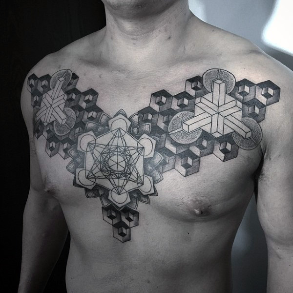  geometric chest tattoos