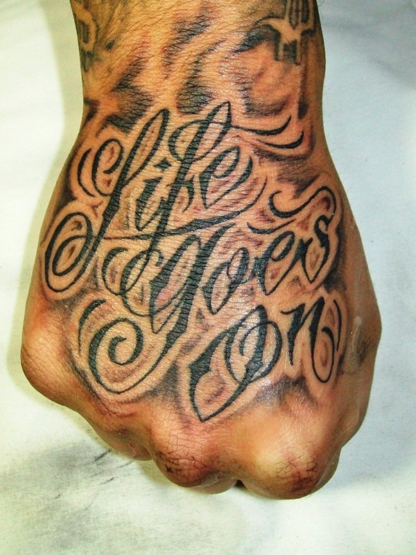 hand tattoos writing