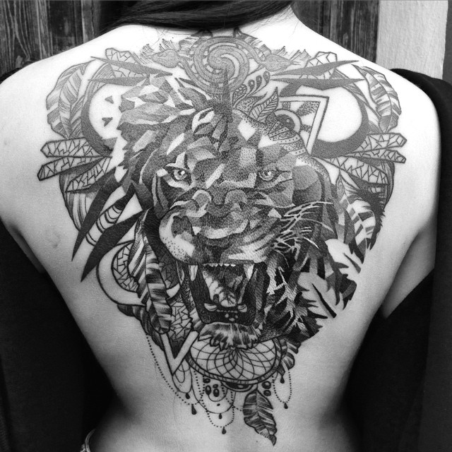  lion dream catcher tattoo