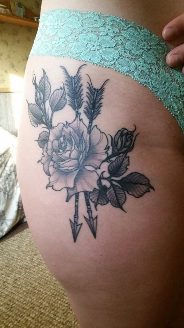 rose arrow tattoo