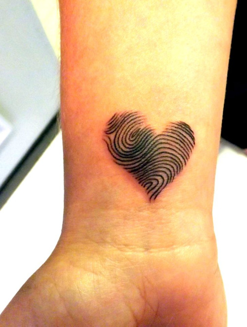 fingerprint heart tattoos