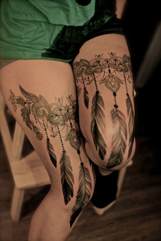  leg lace tattoo