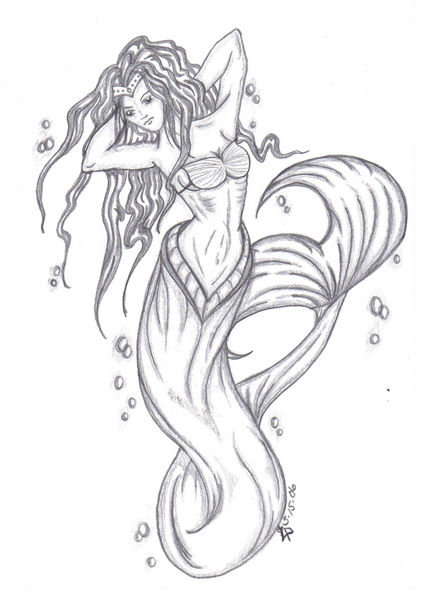 mermaid tattoos sketch