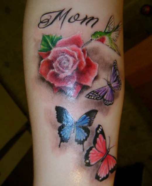  rose butterfly tattoos
