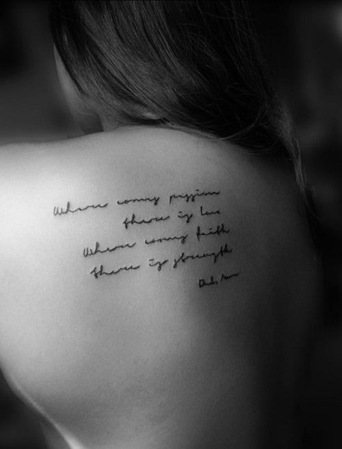 shoulder tattoos with quotes