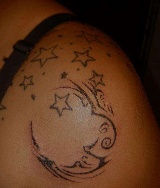 tribal moon tattoo